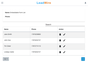 Leadwire contact list