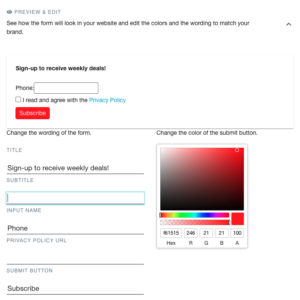 Customize sign-up forms
