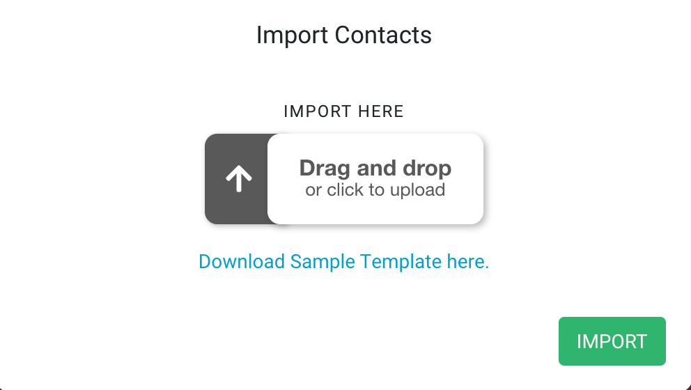 import pop up screen