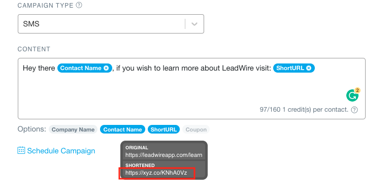 LeadWire URL Shortener