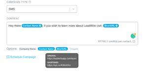 LeadWire short URL