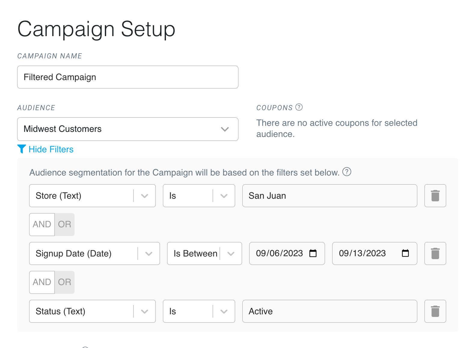 Filter Campaigns